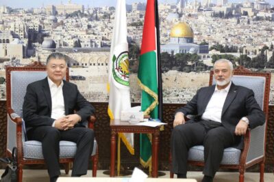 팔레스타인 하마스 대표단과 중국 대표단이 만나 학살 종식과 팔레스타인 자주국가 수립 방안을 논의하다